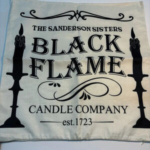 New 23”x23” pillow cover Halloween Black Flame Candle Company